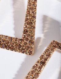 Gold Diamante Trapeze Earrings - link has visual effect only