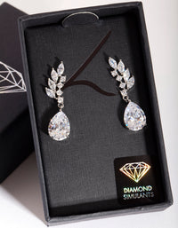 Diamond Simulant Leaf Crawler Earrings - link has visual effect only