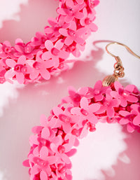 Pink Flower Wreath Drop Earrings - link has visual effect only