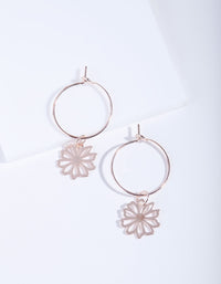 Rose Gold Dainty Petal Hoop Earrings - link has visual effect only