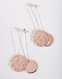 Rose Gold Double Disc Drop Earrings - link has visual effect only