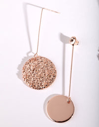 Rose Gold Double Disc Drop Earrings - link has visual effect only