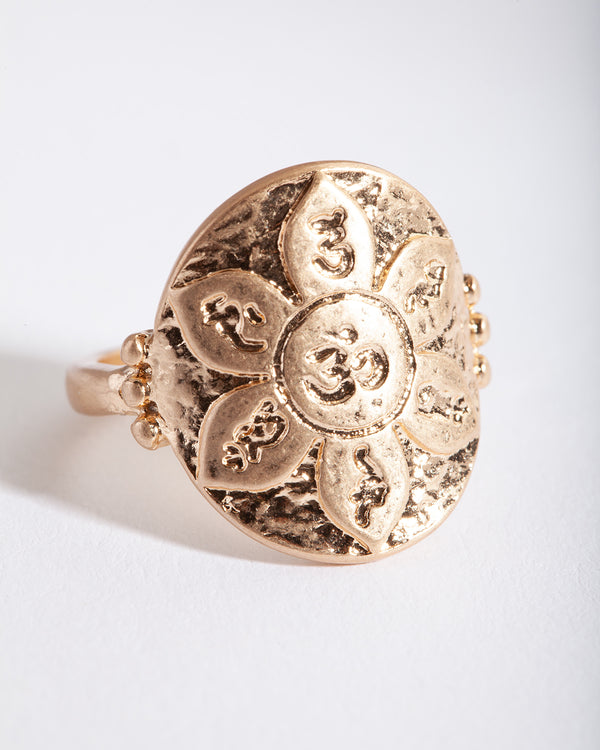 Gold Yogi Disc Ring