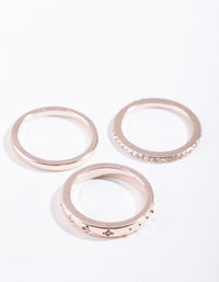 Rose Gold Diamante Star Ring Stack Pack - link has visual effect only