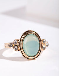 Gold Oval Diamante Ring - link has visual effect only