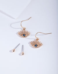 Gold Evil Eye Earring Pack - link has visual effect only