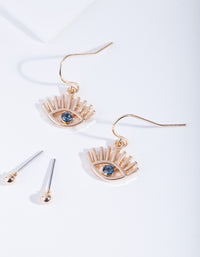 Gold Evil Eye Earring Pack - link has visual effect only