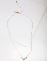 Rose Gold Simple Diamante Infinity Necklace - link has visual effect only