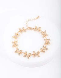 Gold Diamante Flower Bracelet - link has visual effect only