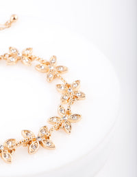 Gold Diamante Flower Bracelet - link has visual effect only