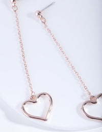 Rose Gold Heart Chain Drop Earrings - link has visual effect only