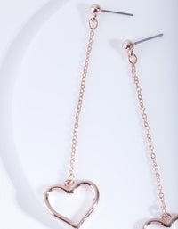 Rose Gold Heart Chain Drop Earrings - link has visual effect only