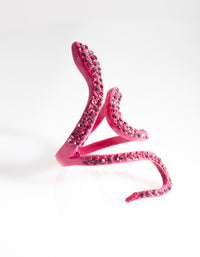 Pink Diamante Swirl Snake Ring - link has visual effect only