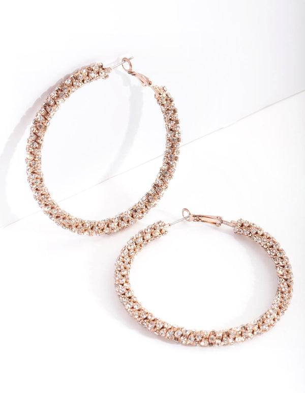 Gold Stone Cluster Hoop Earrings