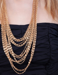 Gold Multi Row Necklace - link has visual effect only