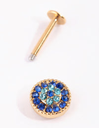 Gold Plated Surgical Steel Evil Eye Flat Back - link has visual effect only