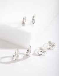 Silver Huggie Stack Pack Earring - link has visual effect only