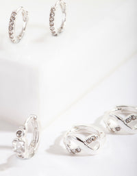 Silver Huggie Stack Pack Earring - link has visual effect only