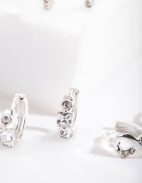 Silver Huggie Stack Pack Earring - link has visual effect only