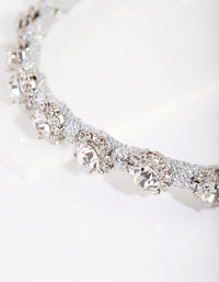 Silver Thread Wrapped Diamante Headband - link has visual effect only