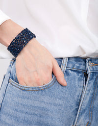 Blue Stone Embellished Stretch Bangle - link has visual effect only