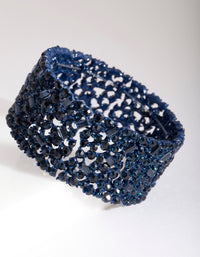 Blue Stone Embellished Stretch Bangle - link has visual effect only