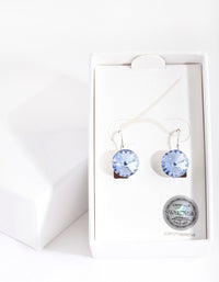 Silver & Blue Diamond Simulant Drop Earrings - link has visual effect only