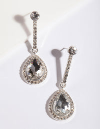 Silver Diamante Teardrop Earrings - link has visual effect only