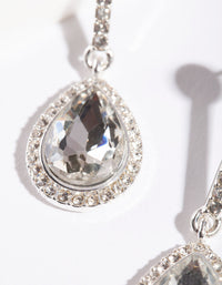 Silver Diamante Teardrop Earrings - link has visual effect only