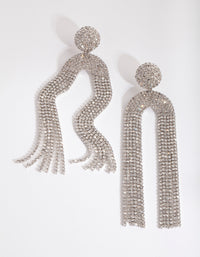 Rhodium U Cupchain Drop Earrings - link has visual effect only