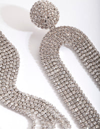 Rhodium U Cupchain Drop Earrings - link has visual effect only