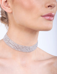 Silver 5 Row Diamante Choker - link has visual effect only