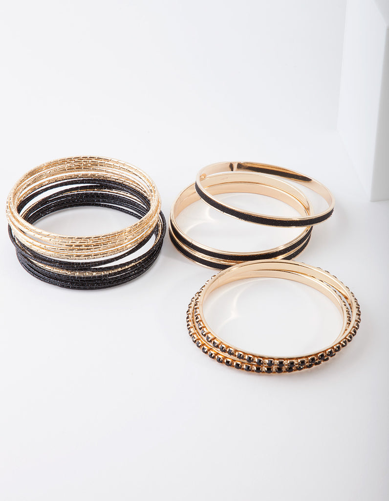 Gold & Black Bangle 20-Pack