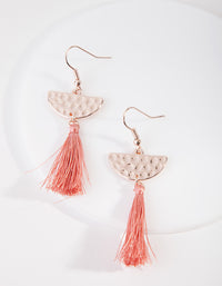 Rose Gold Geometric Tassel Drop Earrings - link has visual effect only