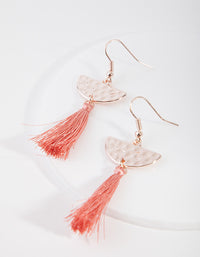 Rose Gold Geometric Tassel Drop Earrings - link has visual effect only