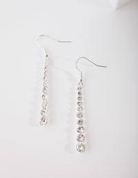 Silver Gradual Diamante Drop Earrings - link has visual effect only