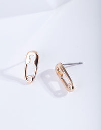 Gold Mini Safety Pin Stud Earrings - link has visual effect only