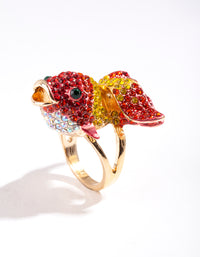 Gold Diamante Goldfish Ring - link has visual effect only