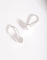 Silver Solid Heart Drop Earring - link has visual effect only