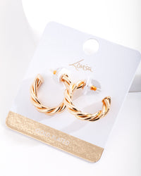 Gold Plated Twist Open Hoop Earrings - link has visual effect only