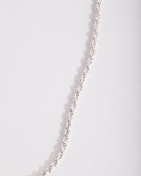 Silver Plated 60cm Rope Chain Necklace - link has visual effect only