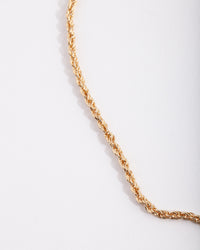 Gold Plated 60cm Rope Chain Necklace - link has visual effect only