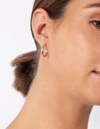 Sterling Silver Thick Open Hoop Earrings - link has visual effect only