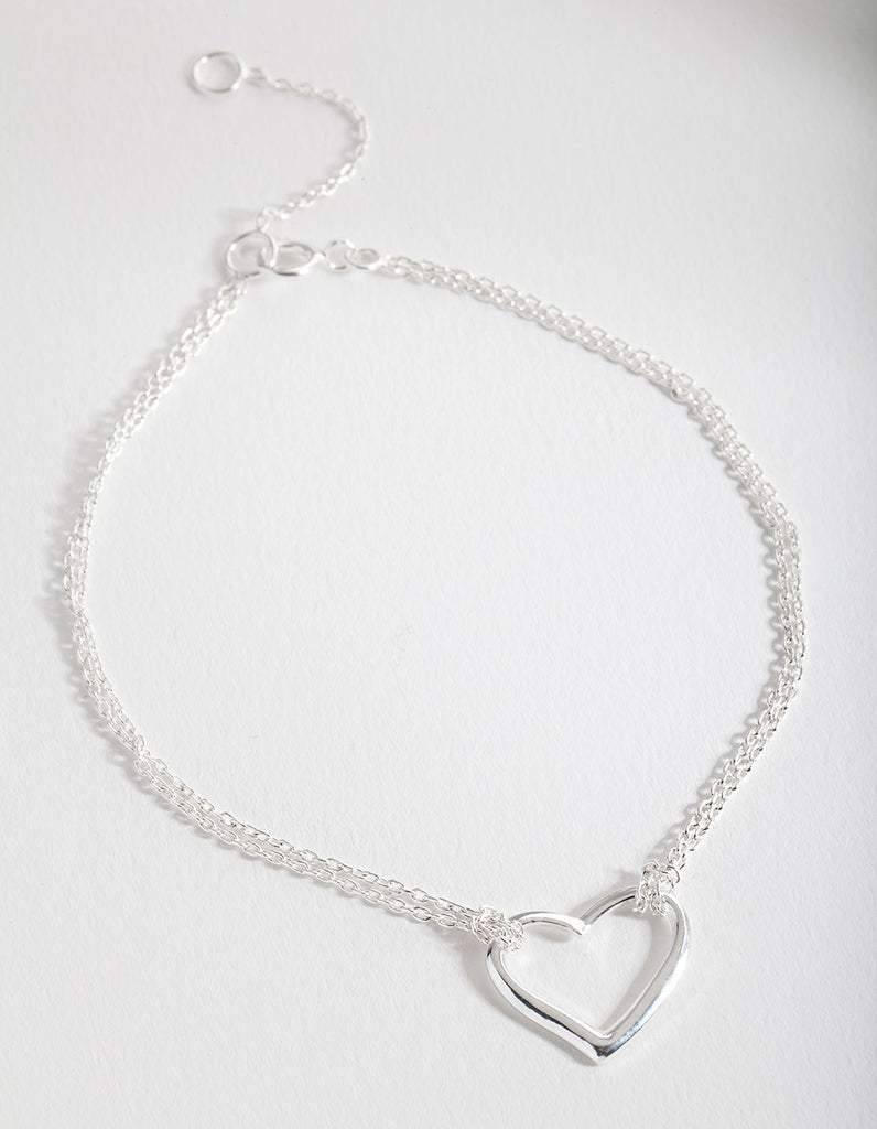 Sterling Silver Open Heart Bracelet