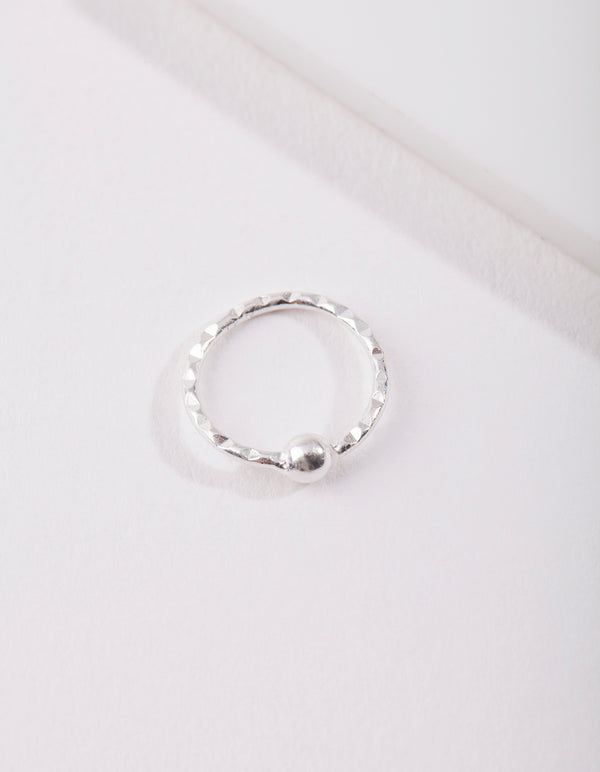 Sterling Silver Diamond-Cut Nose Ring