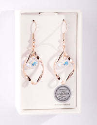 Rose Gold Diamond Simulant Crystal Earrings - link has visual effect only