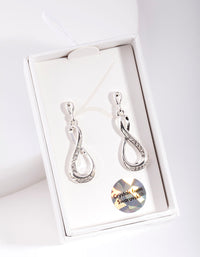 Silver Diamond Simulant Infinity Earrings - link has visual effect only