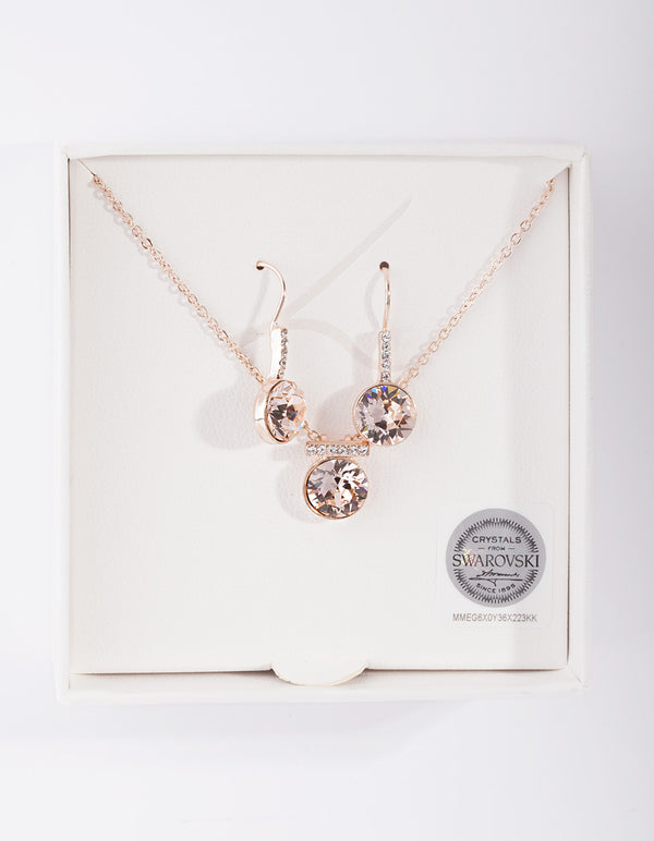 Rose Gold Diamond Simulant  Jewellery Set