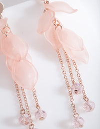 Pink Petal Chain Drop Earrings - link has visual effect only