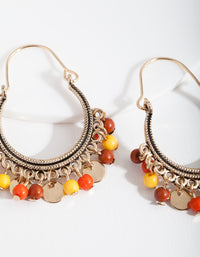 Antique Gold Neutral Bead Earrings - link has visual effect only